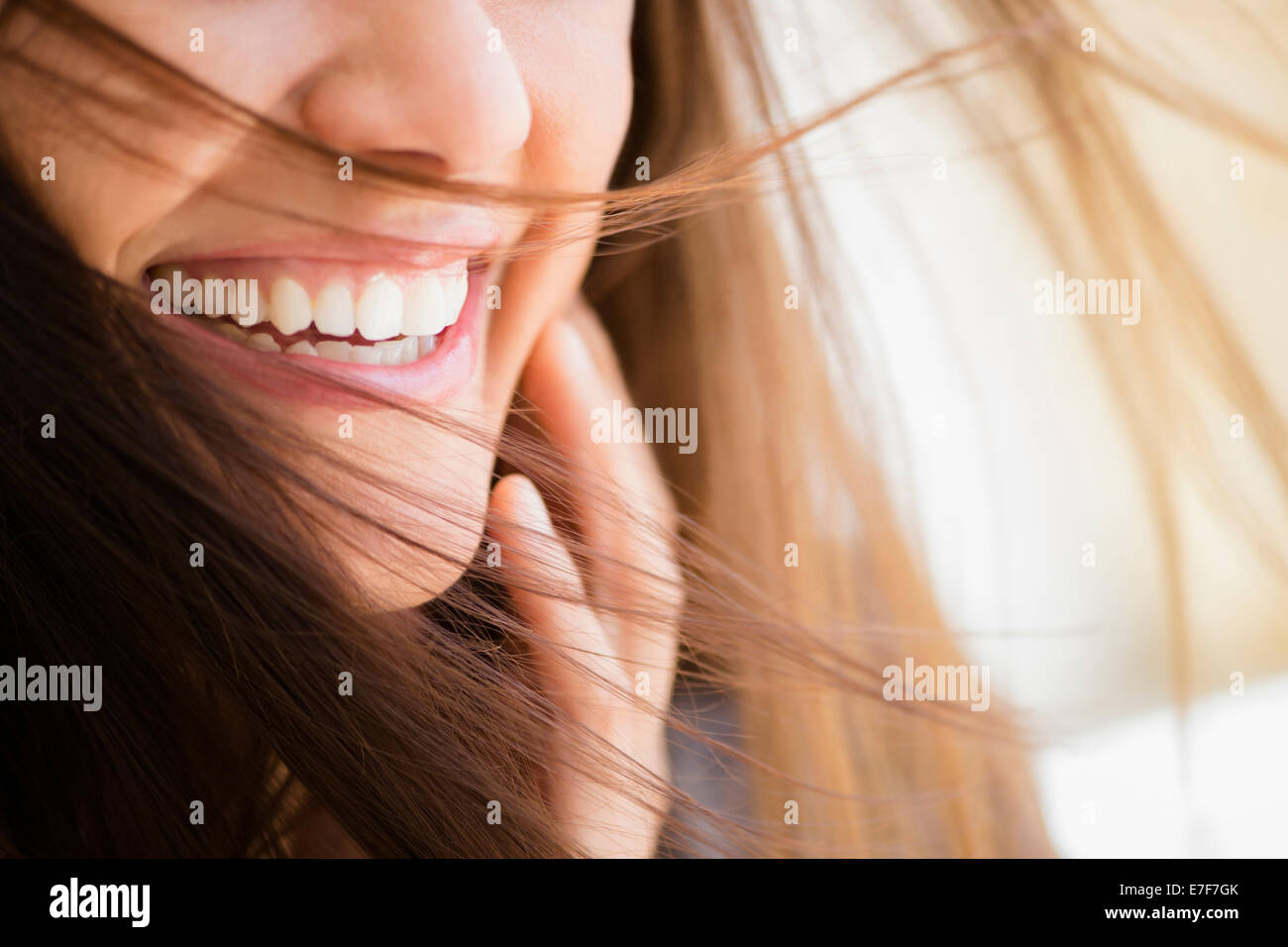 Close up of woman smiling Stock Photo
