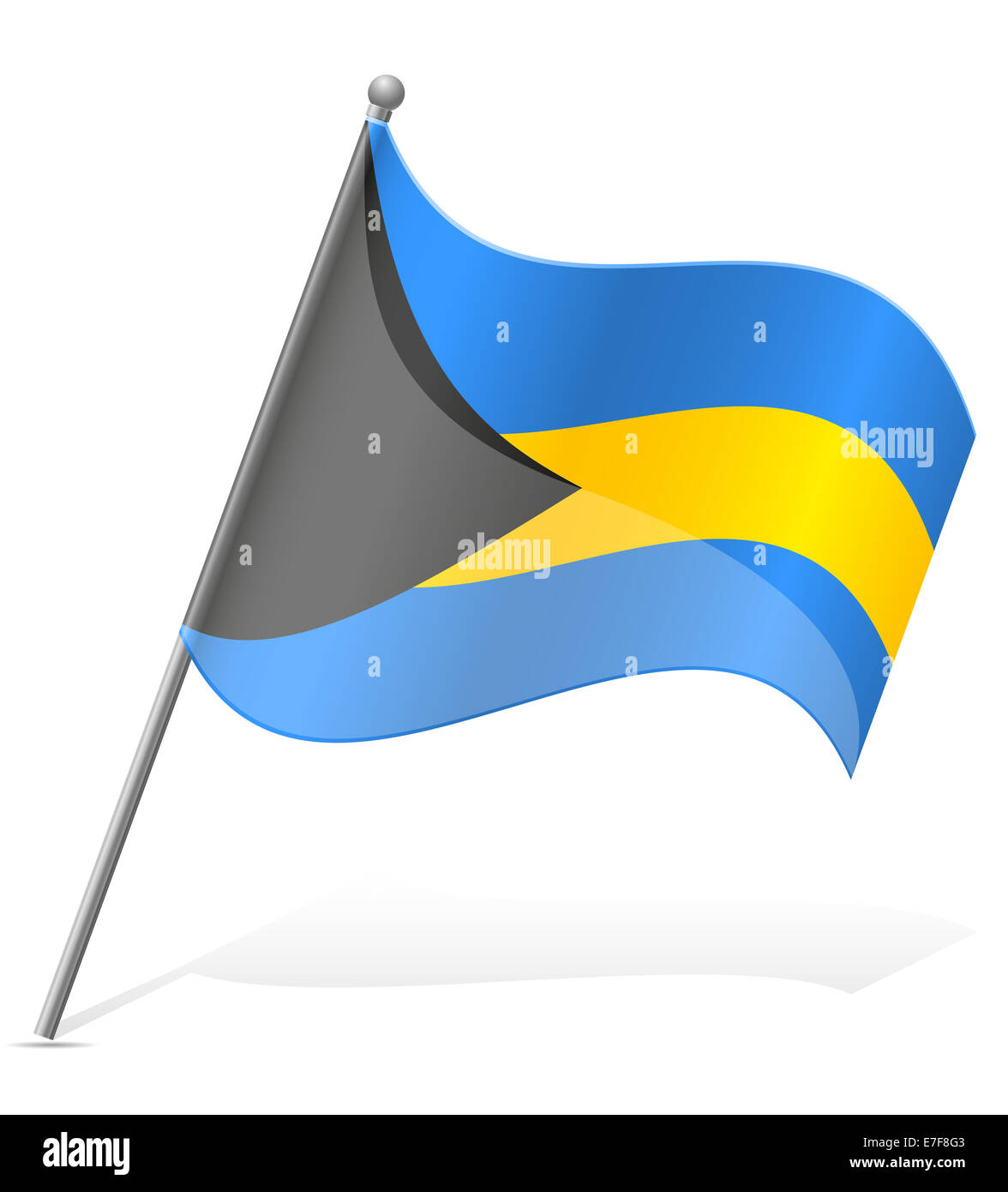 flag of Bahamas illustration isolated on white background Stock Photo ...