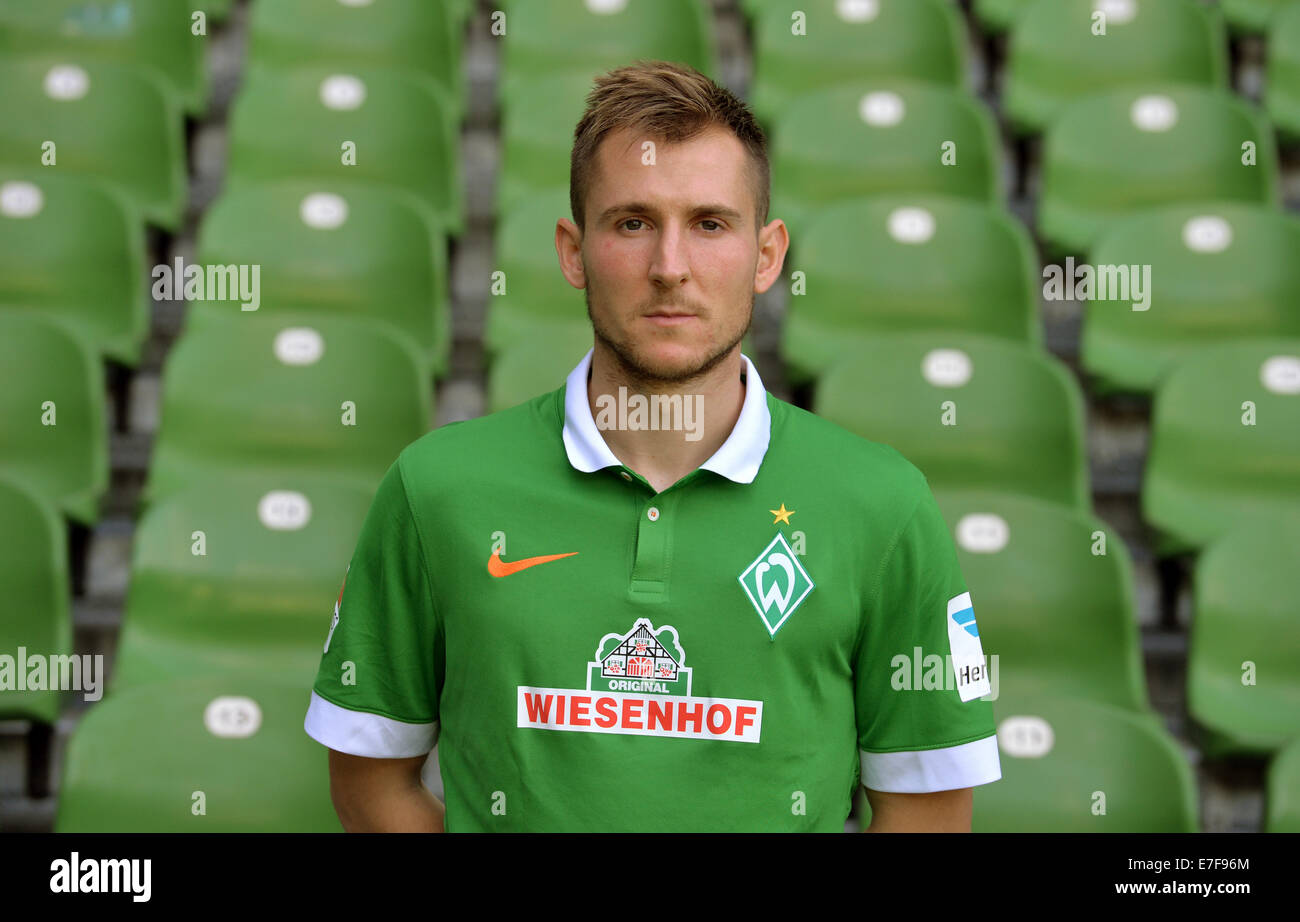 German Soccer Bundesliga - Official Photocall Werder Bremen, Germany, on Sept. 14th 2014: Izet Hajrovic. Stock Photo