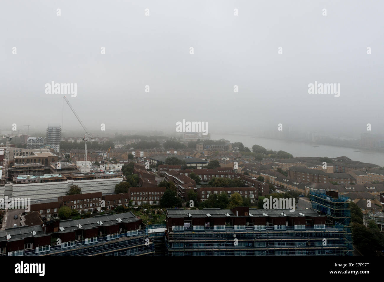 Widespread fog is affecting London this morning Stock Photo