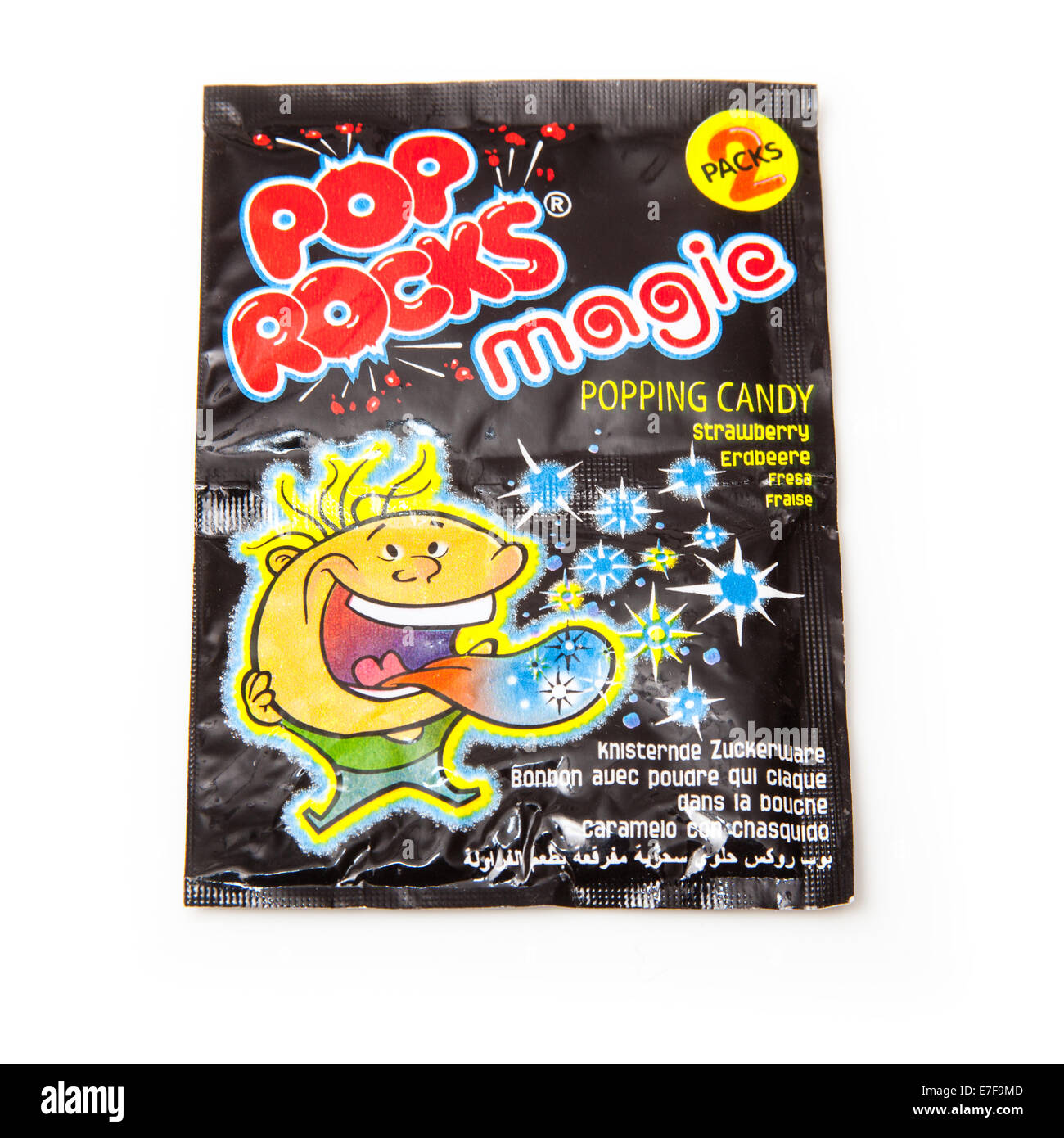 Pop Rocks magic popping candy isolated on a white studio background. Stock Photo