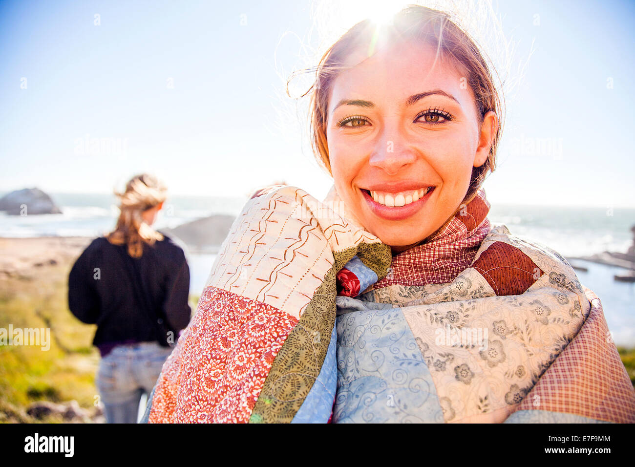 Woman wrapped in blanket hires stock photography and images Alamy