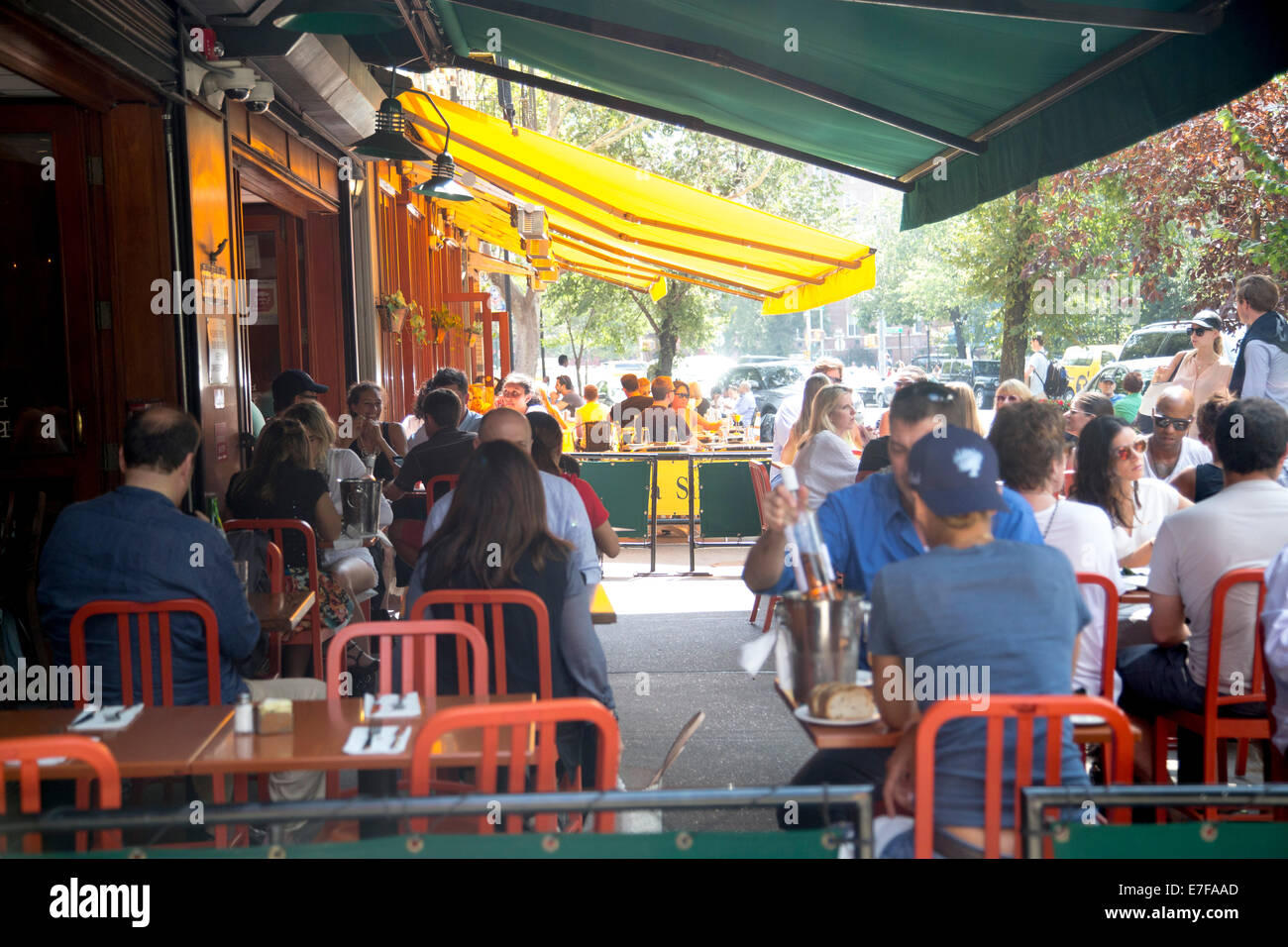 Greenwich Village restaurant al fresco dining sunday brunch Stock Photo