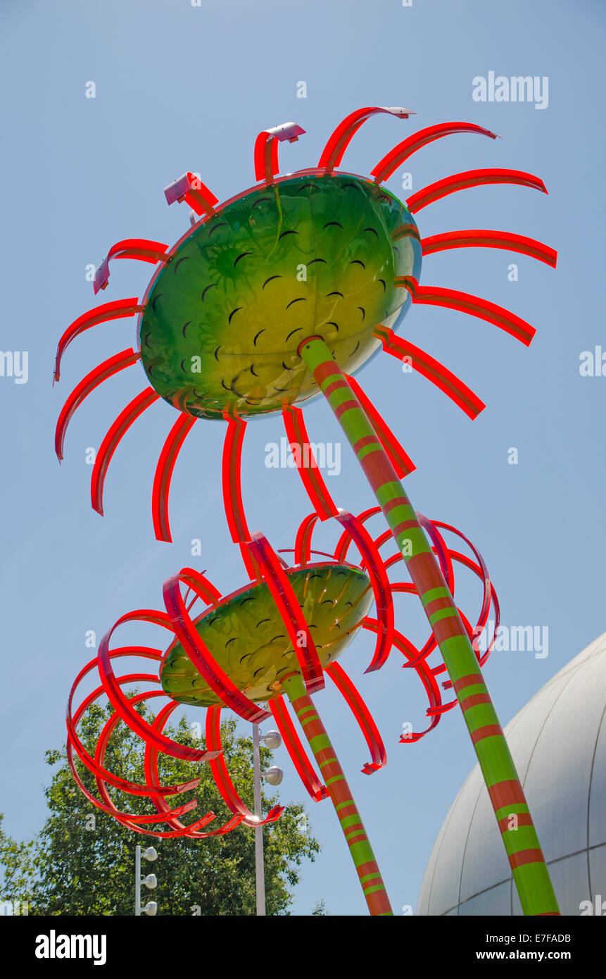 Giant glass flowers, Seattle Centre Stock Photo Alamy