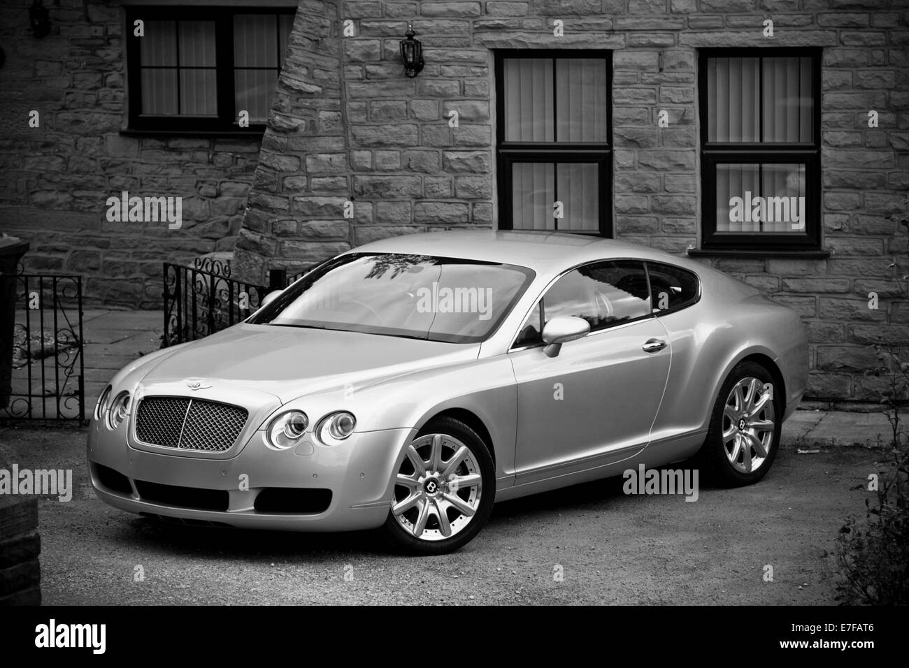 Bentley Sports Coupe in black and white Stock Photo