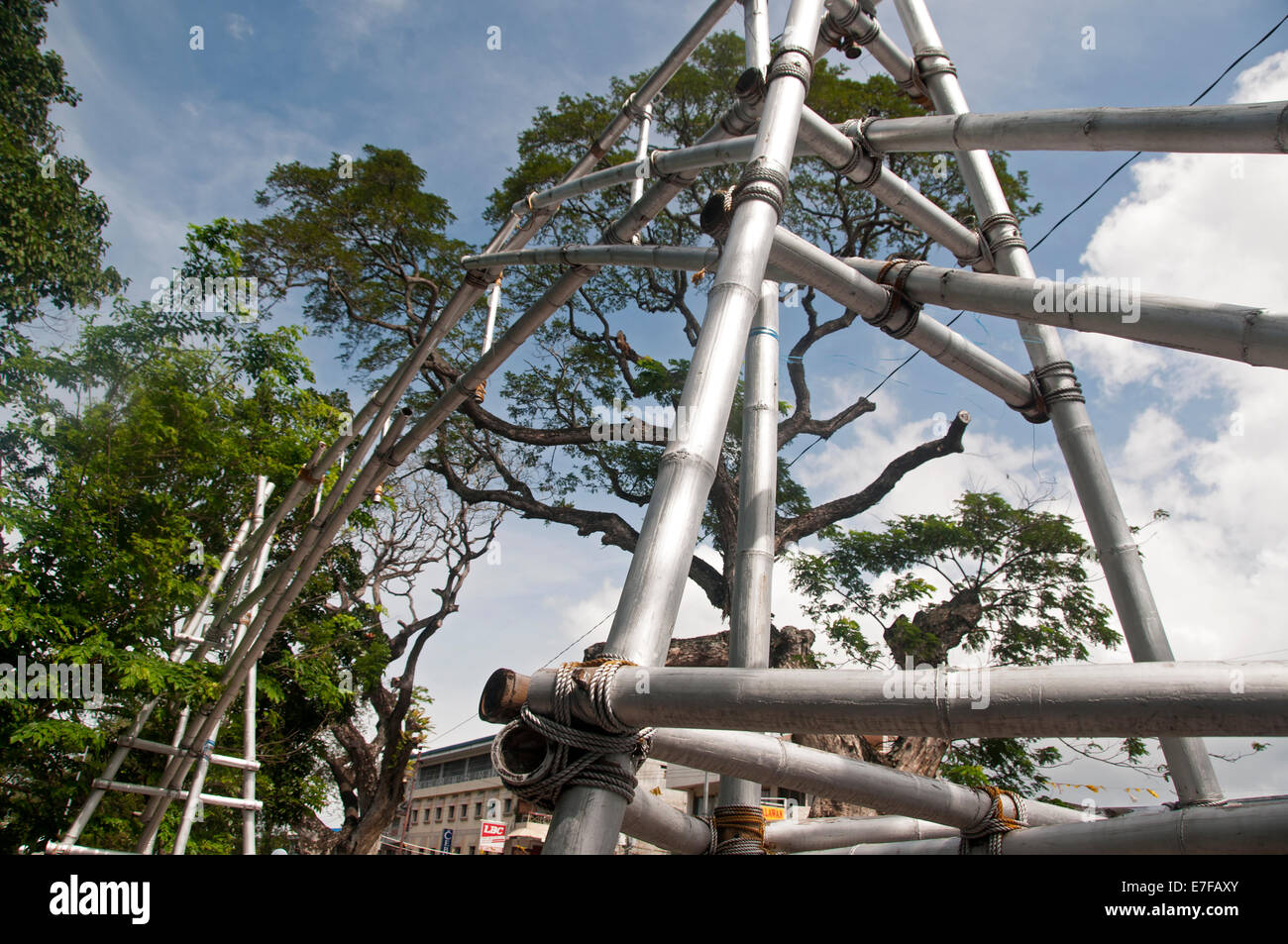 Bamboo arch platform Stock Photo Alamy