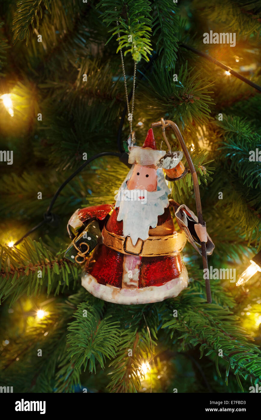 Santa Claus Christmas tree decoration. Stock Photo