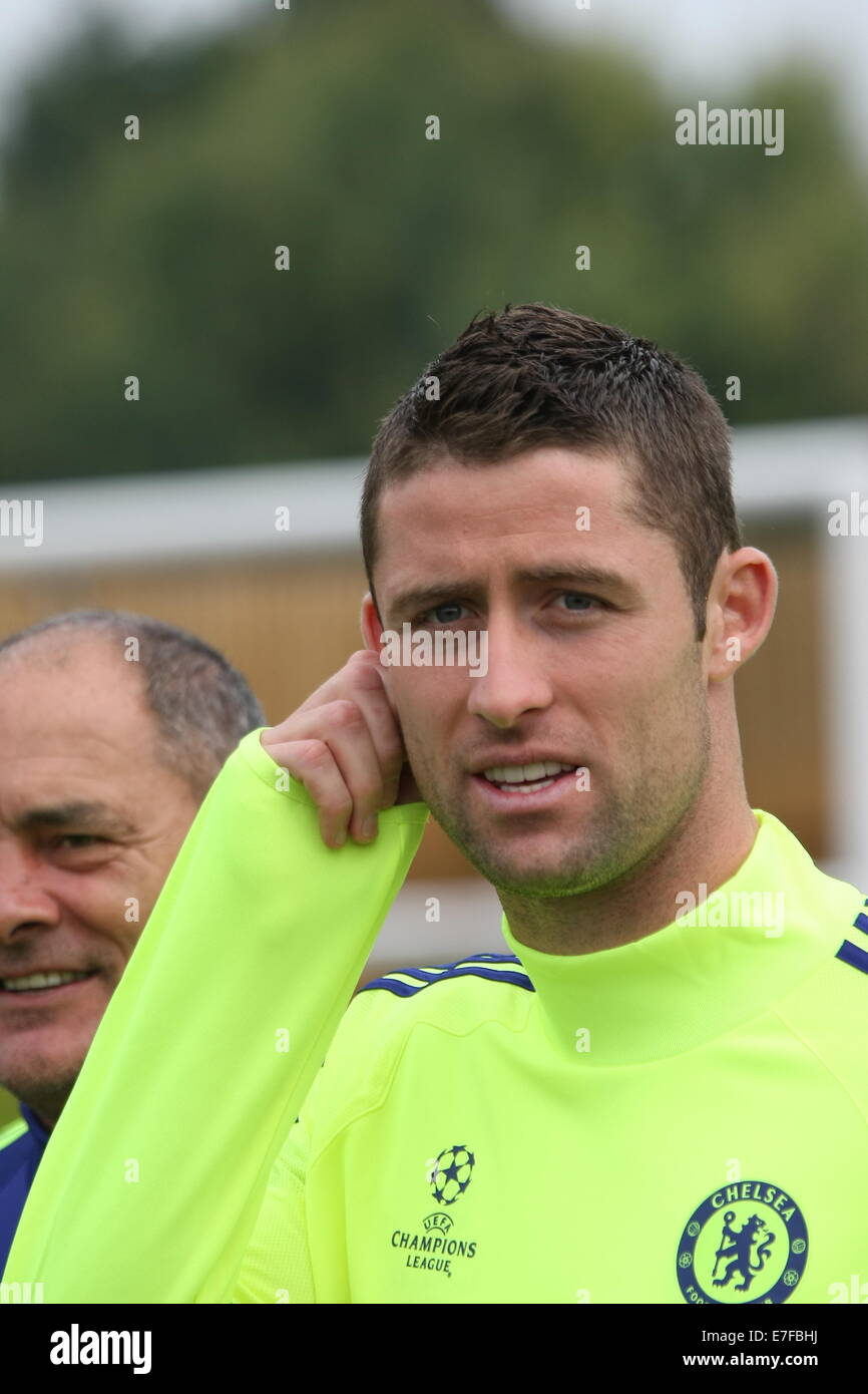 Chelsea Footballers train at their Cobham academy pre game Stock Photo