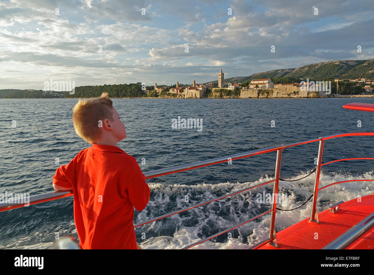 boat trip, Rab Town, Rab Island, Kvarner Gulf, Croatia Stock Photo