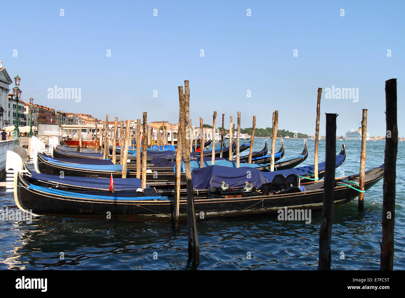 Venetian gondola on Grand canal Stock Photo