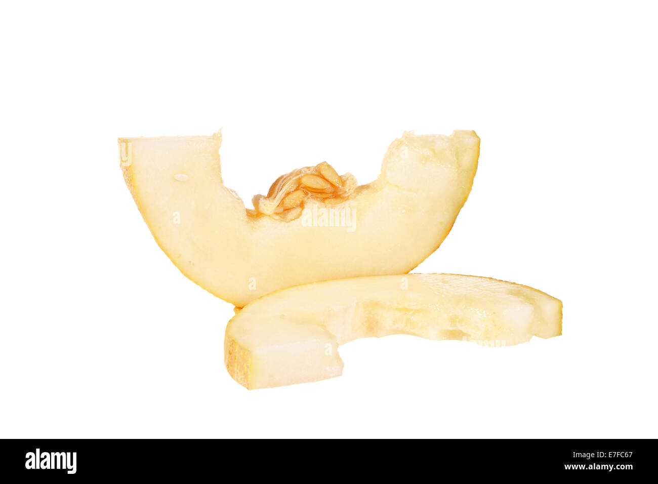Melon slices isolated on white background Stock Photo