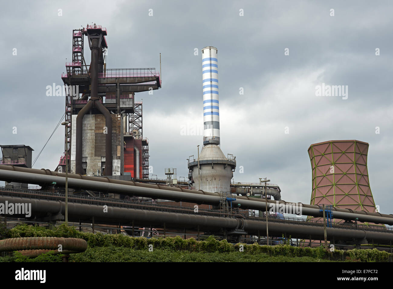 ThyssenKrupp steel factory Duisburg Germany Stock Photo