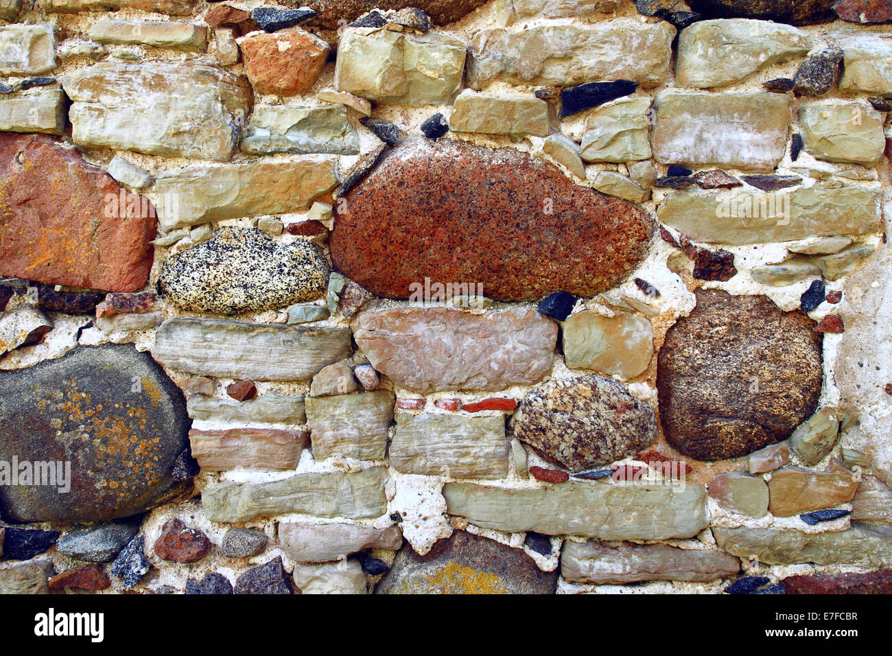 Ancient stone wall background Stock Photo