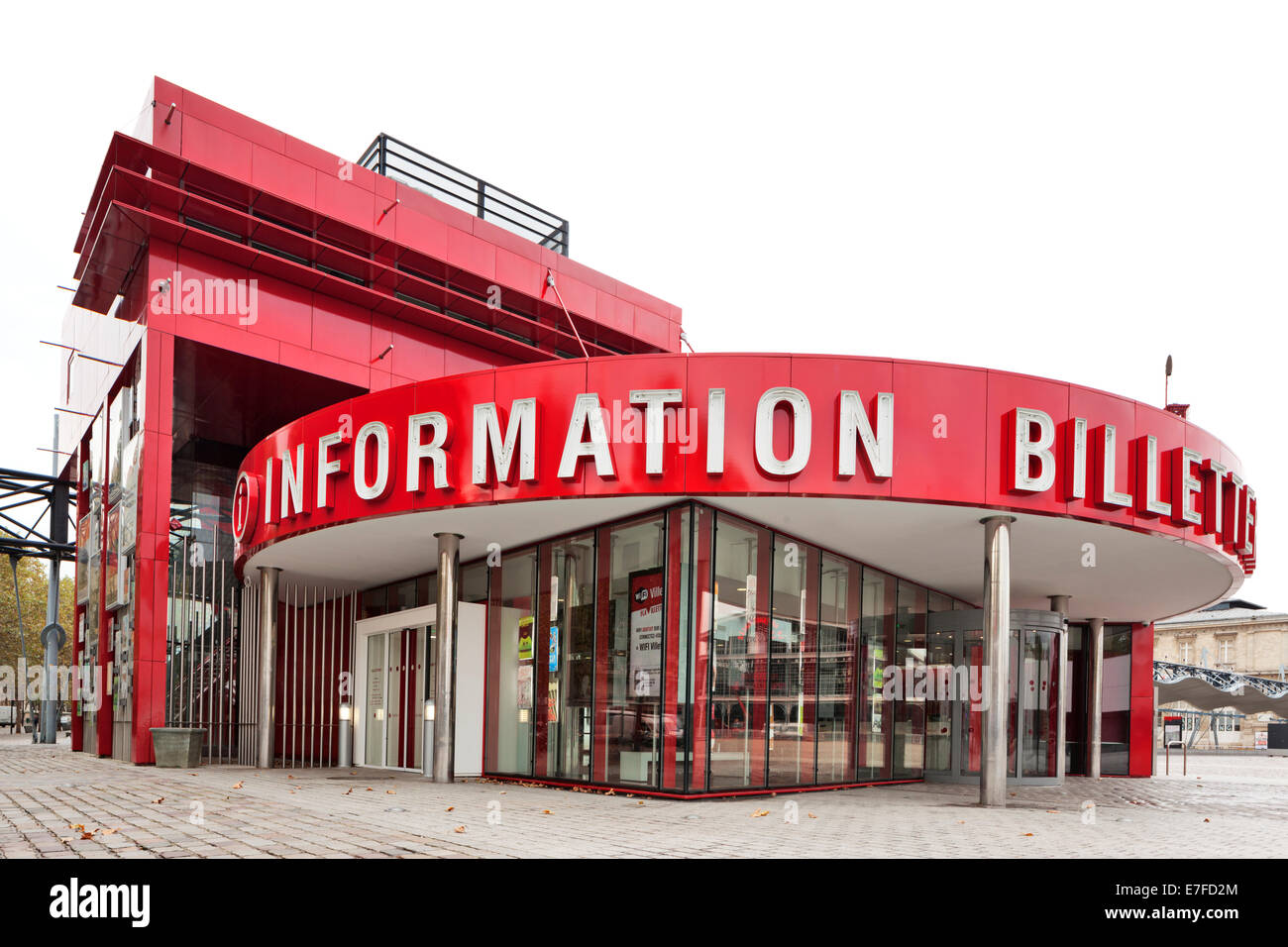 Information and Box office at Parc de la Villette, Paris Stock Photo