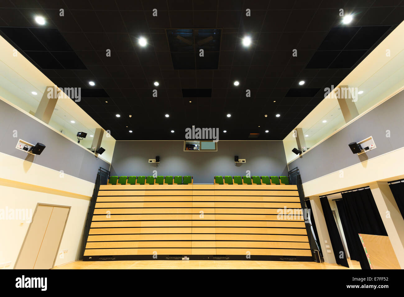 Auditorium at Park Community School with retractable motorised seating. Stock Photo