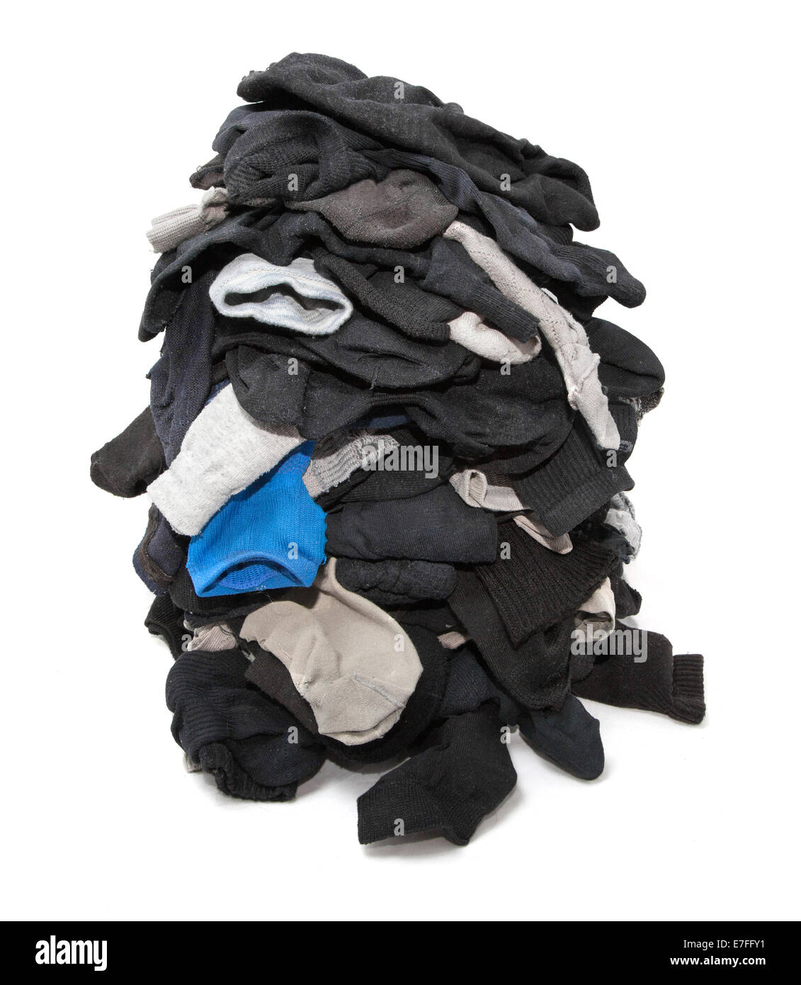 Heap of unsorted socks isolated over white Stock Photo