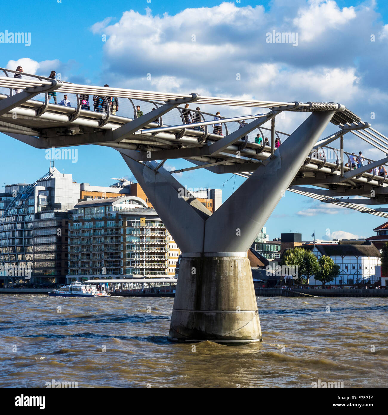 Millenium Bridge River Thames London England Stock Photo