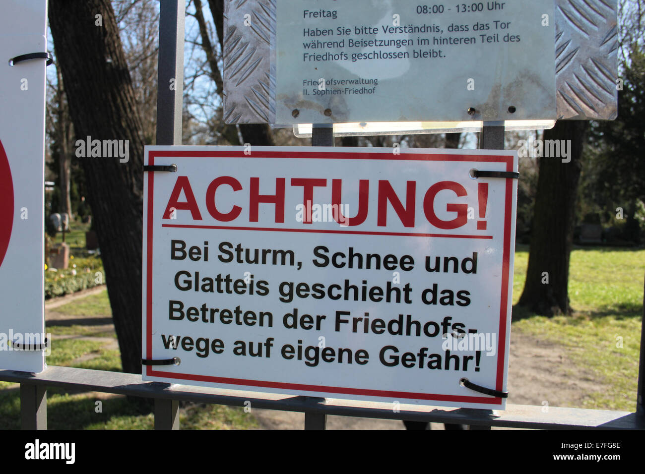 achtung sign in Berlin Stock Photo