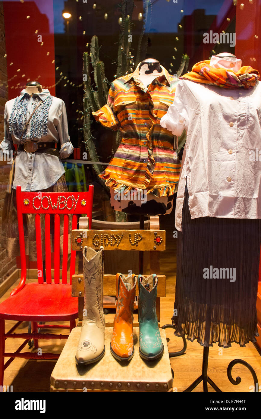 Denver, Colorado The window of a clothing store appeals to urban