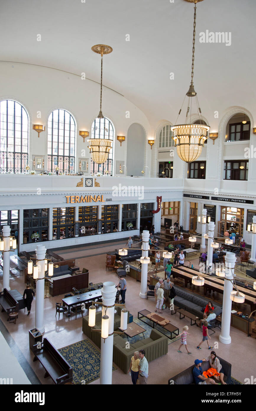 Denver, Colorado - The Great Hall in Denver's historic Union Station. Stock Photo