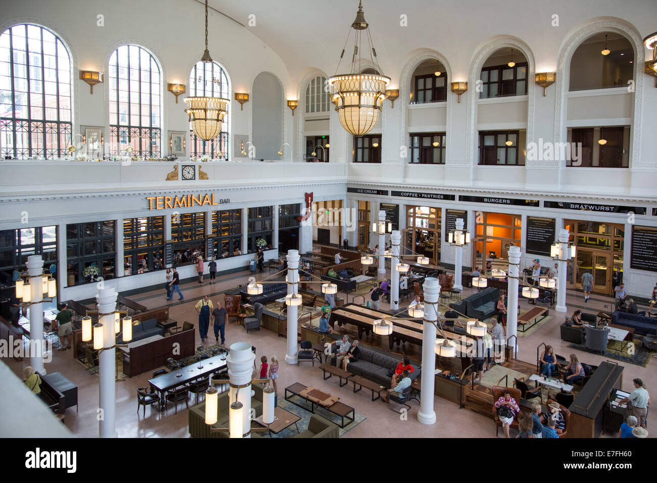 Denver, Colorado - The Great Hall in Denver's historic Union Station. Stock Photo