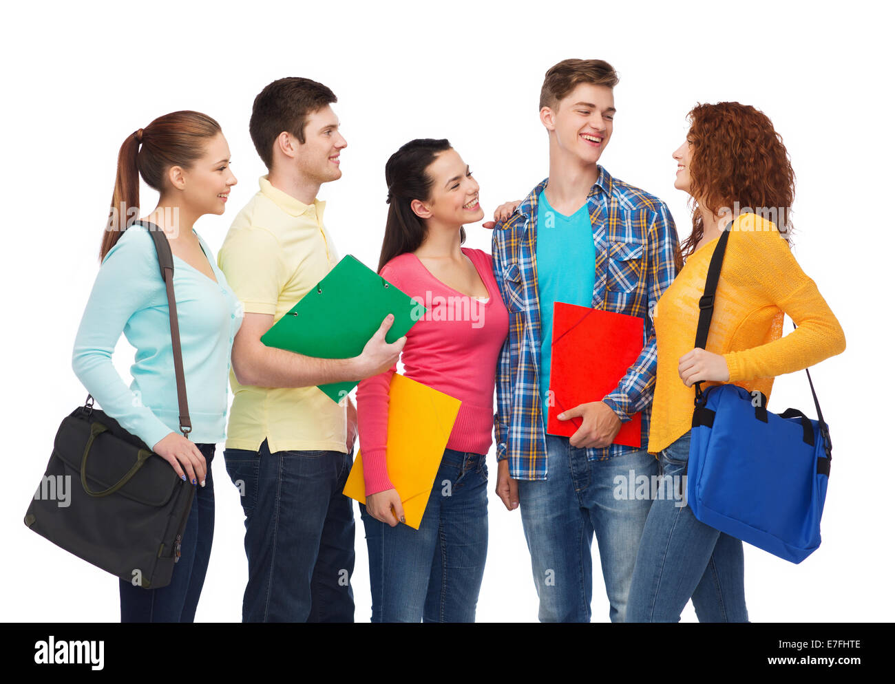 group of smiling teenagers Stock Photo - Alamy