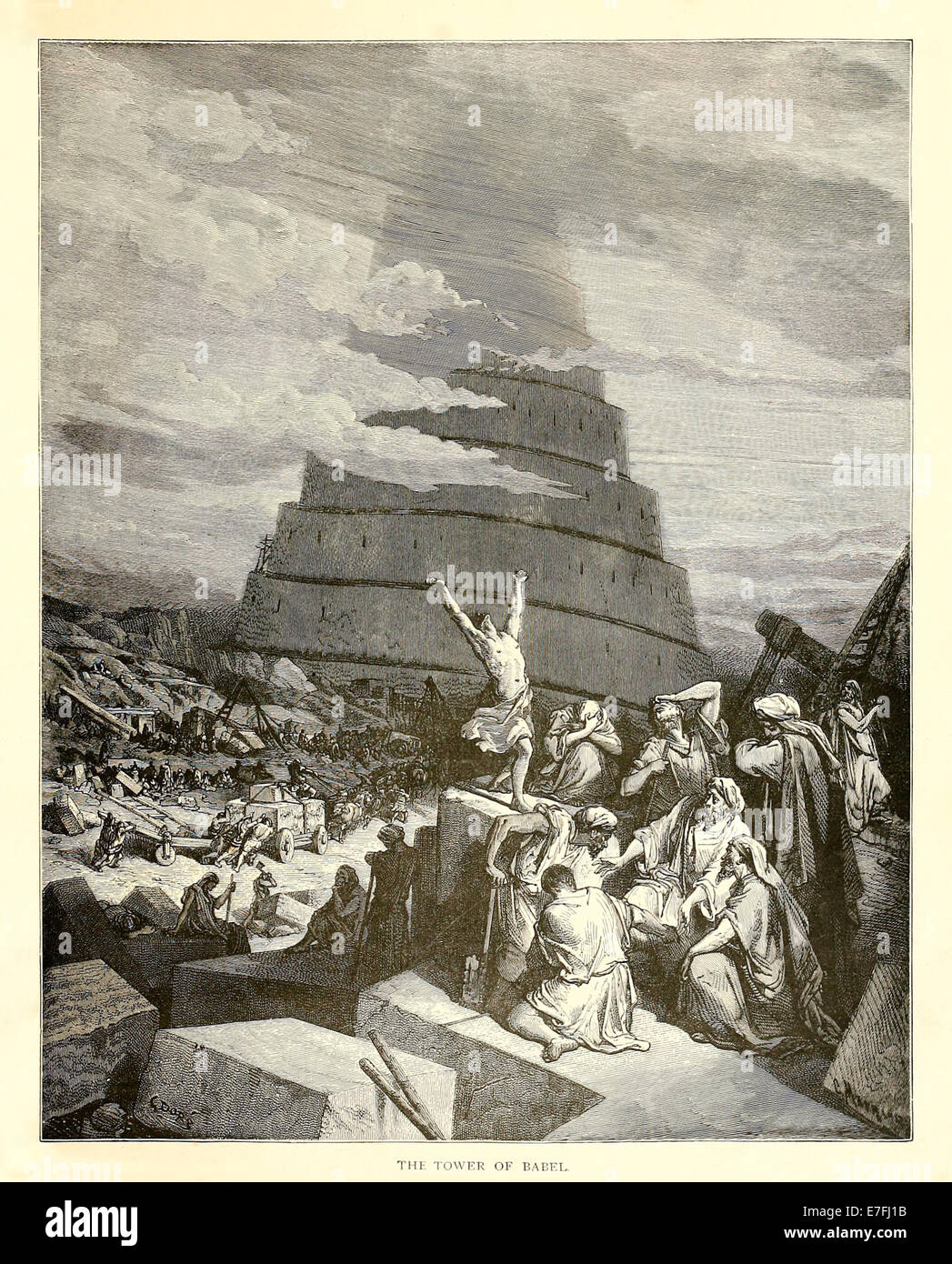 The Tower of Babel - Illustration by Paul Gustave Doré (1832-1883) from 1880 edition of the Bible. See description for more information.