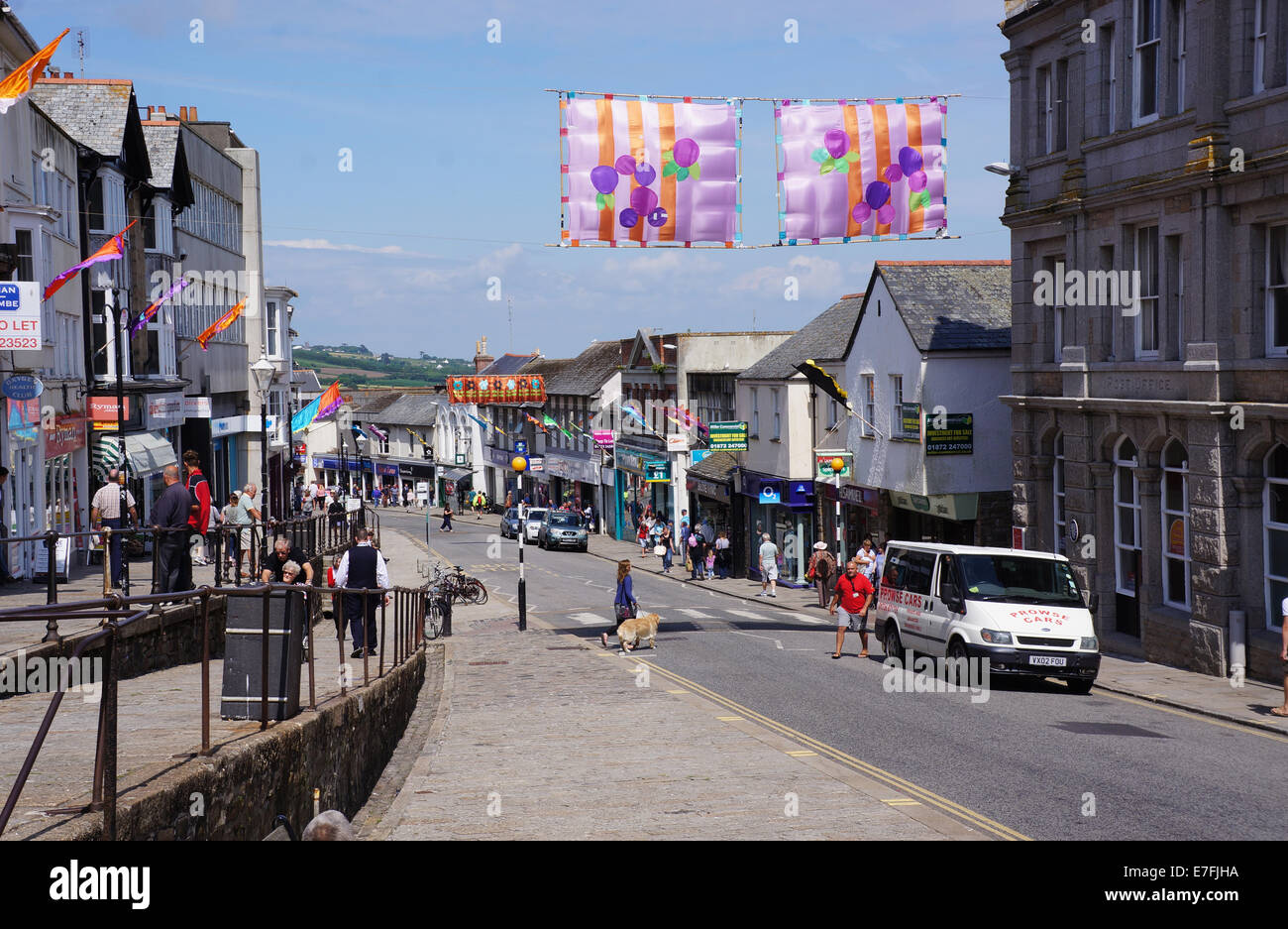 Penzance Cornwall town centre Stock Photo - Alamy