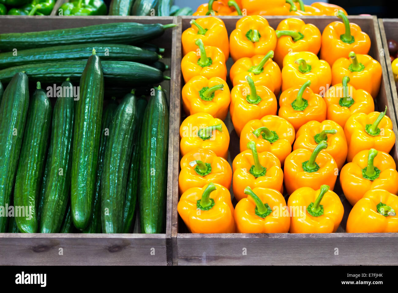 Colourful peppers and vegetables at the market Stock Photo - Alamy