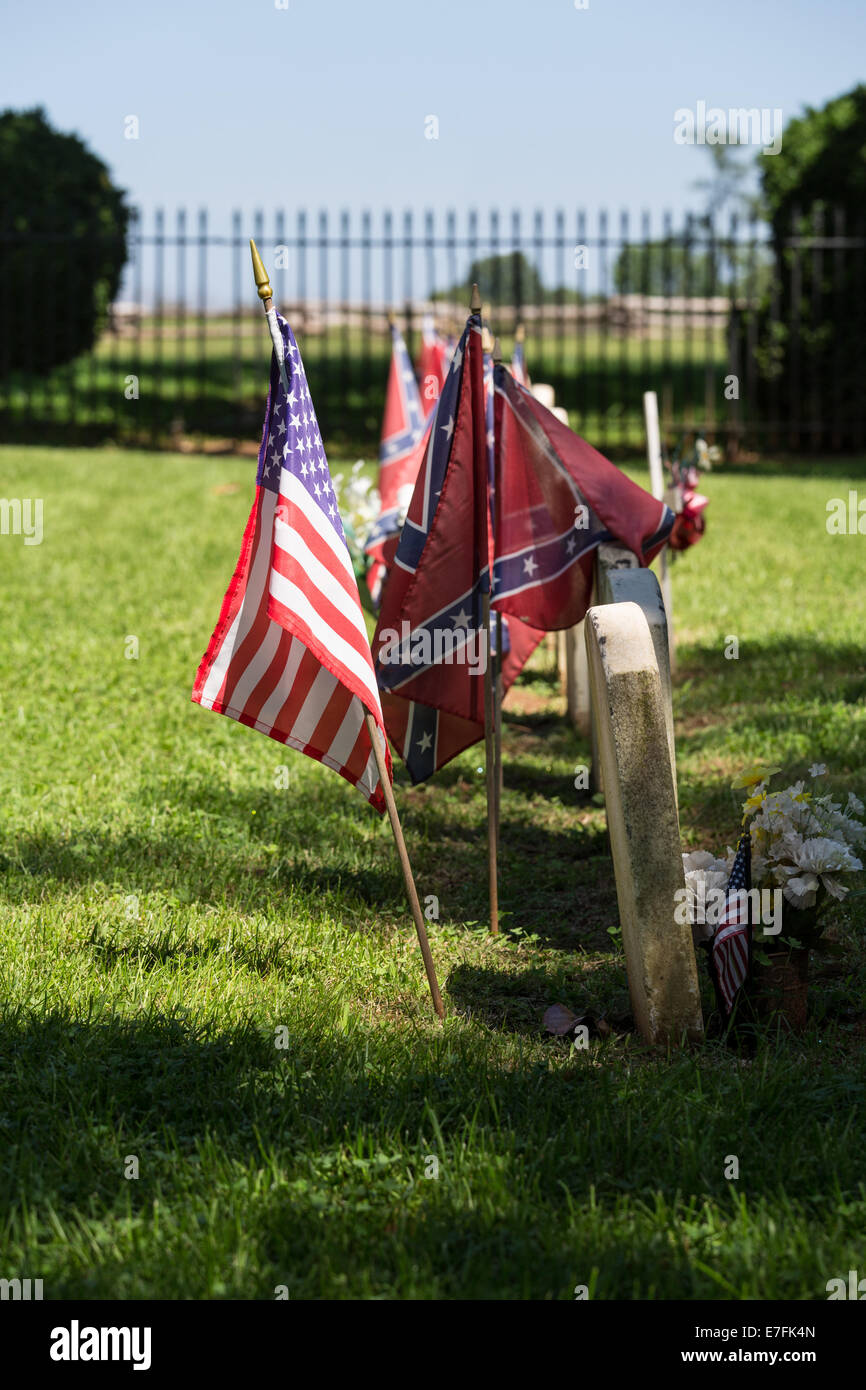 Cemetery to Confederate soldiers at Appomattox Courthouse national park in Virginia Stock Photo