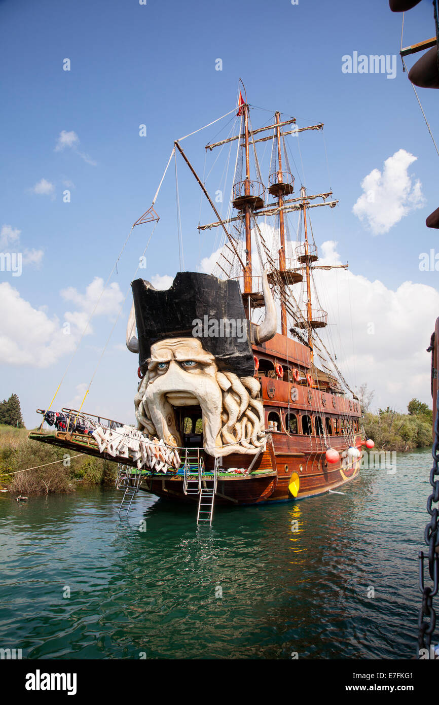 Pirate boat cruise in Turkey Stock Photo