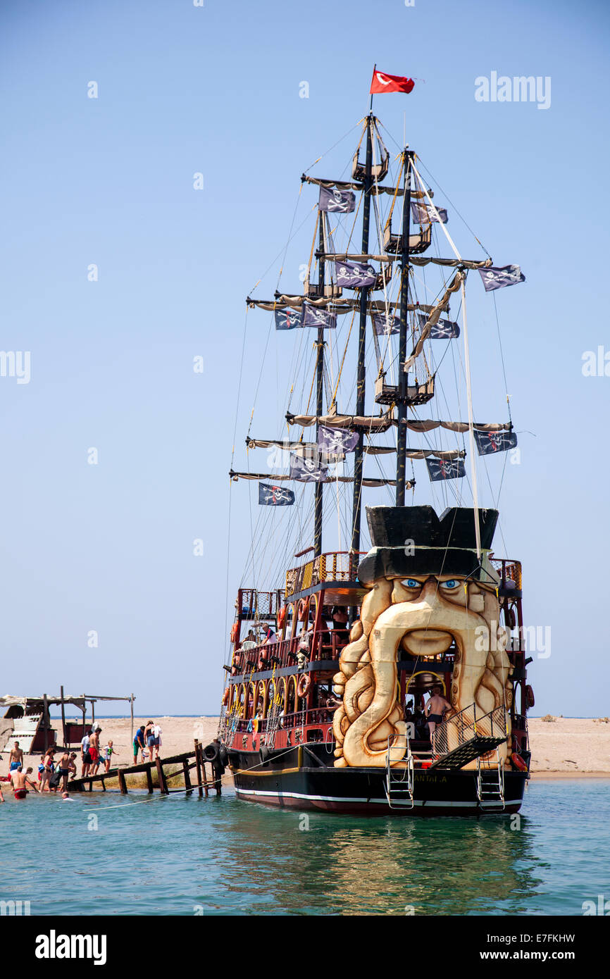 Pirate boat cruise in Turkey Stock Photo