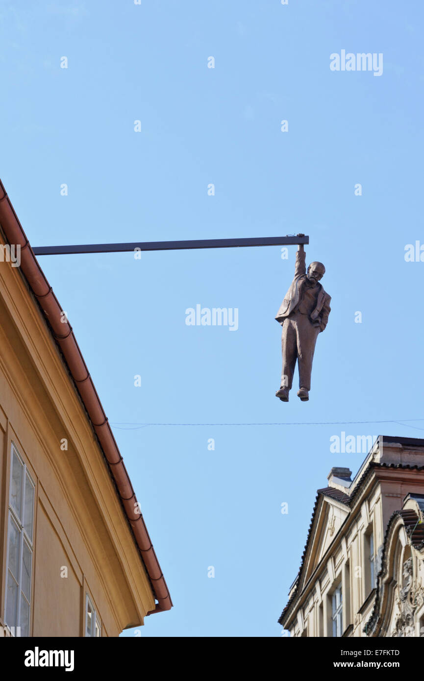 The 'Man Hanging' sculpture by David Cerny, Prague, Czech Republic Stock  Photo - Alamy