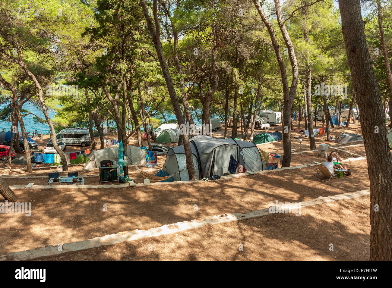 Holiday Campsite In Jelsa Hvar Island Croatia Stock Photo Alamy