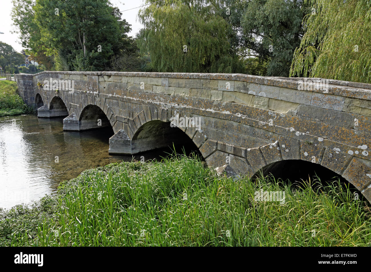 Queensbury Bridge over River Avon at Amesbury Wiltshire UK Stock Photo