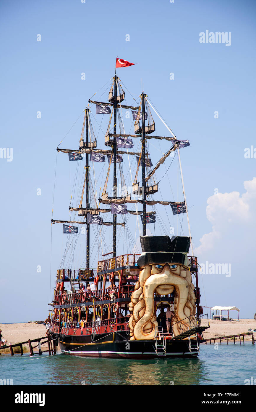Pirate boats cruise in Turkey Stock Photo