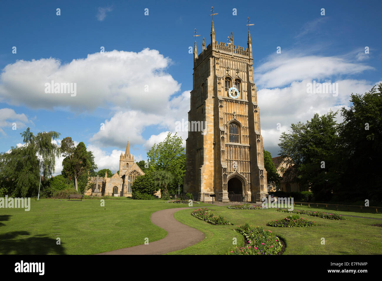 The Bell Tower and St Lawrence's church, Abbey Park, Evesham, Worcestershire, England, United Kingdom, Europe Stock Photo