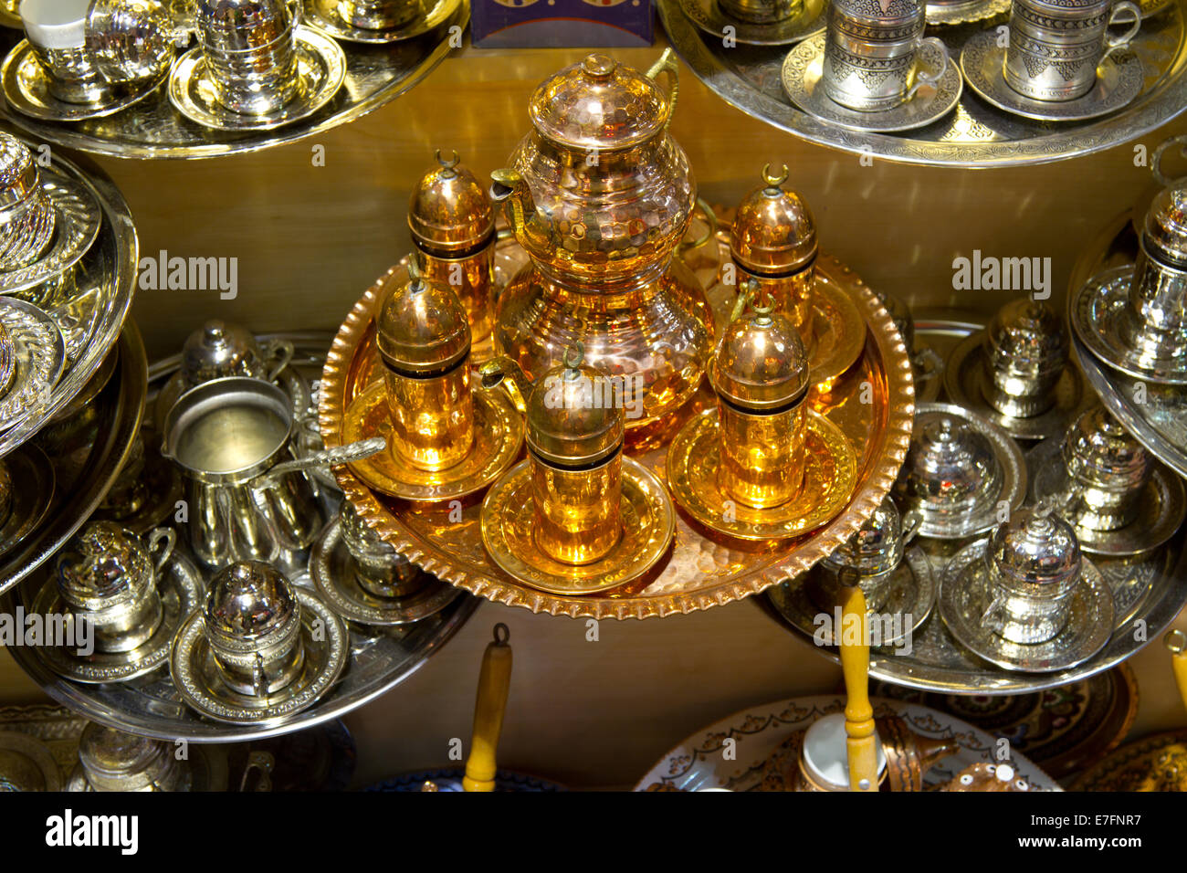 Copper Tea Set Stock Photo Alamy