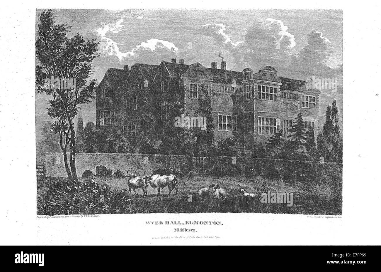 Brayley(1820) p5.097 - Wyer Hall, Edmonton, Middlesex Stock Photo