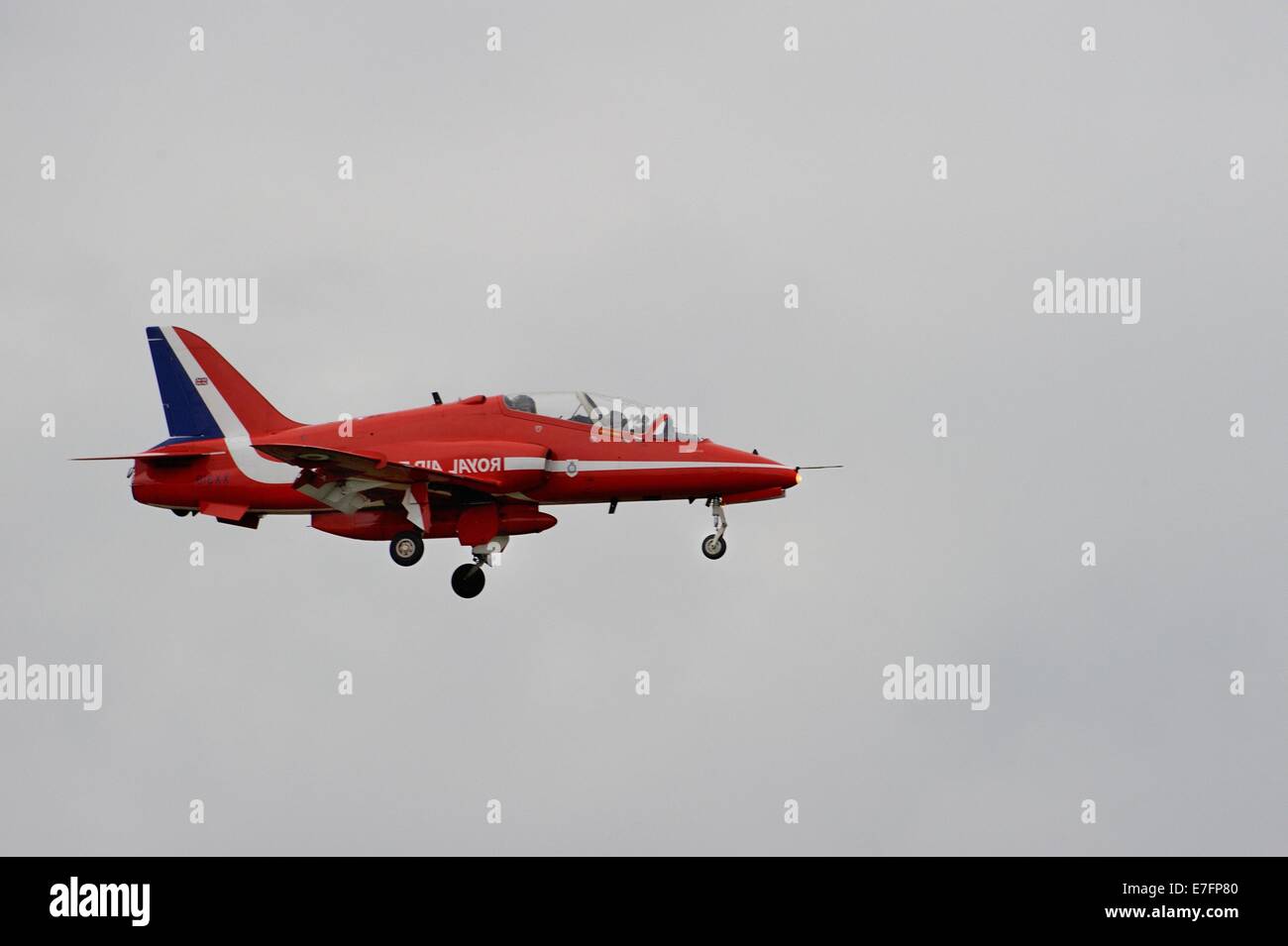 RAF Red Arrows ( BAE Hawk T1A) at Farnborough Air Show 2012 Stock Photo