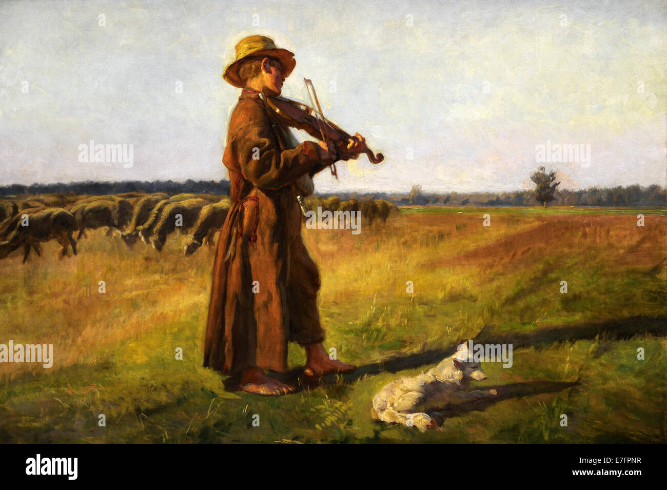 Jozef Marian Chelmonski (1849-1914). Polish painter. Herdsman, 1897. National Museum Gallery. Krakow, Poland. Stock Photo