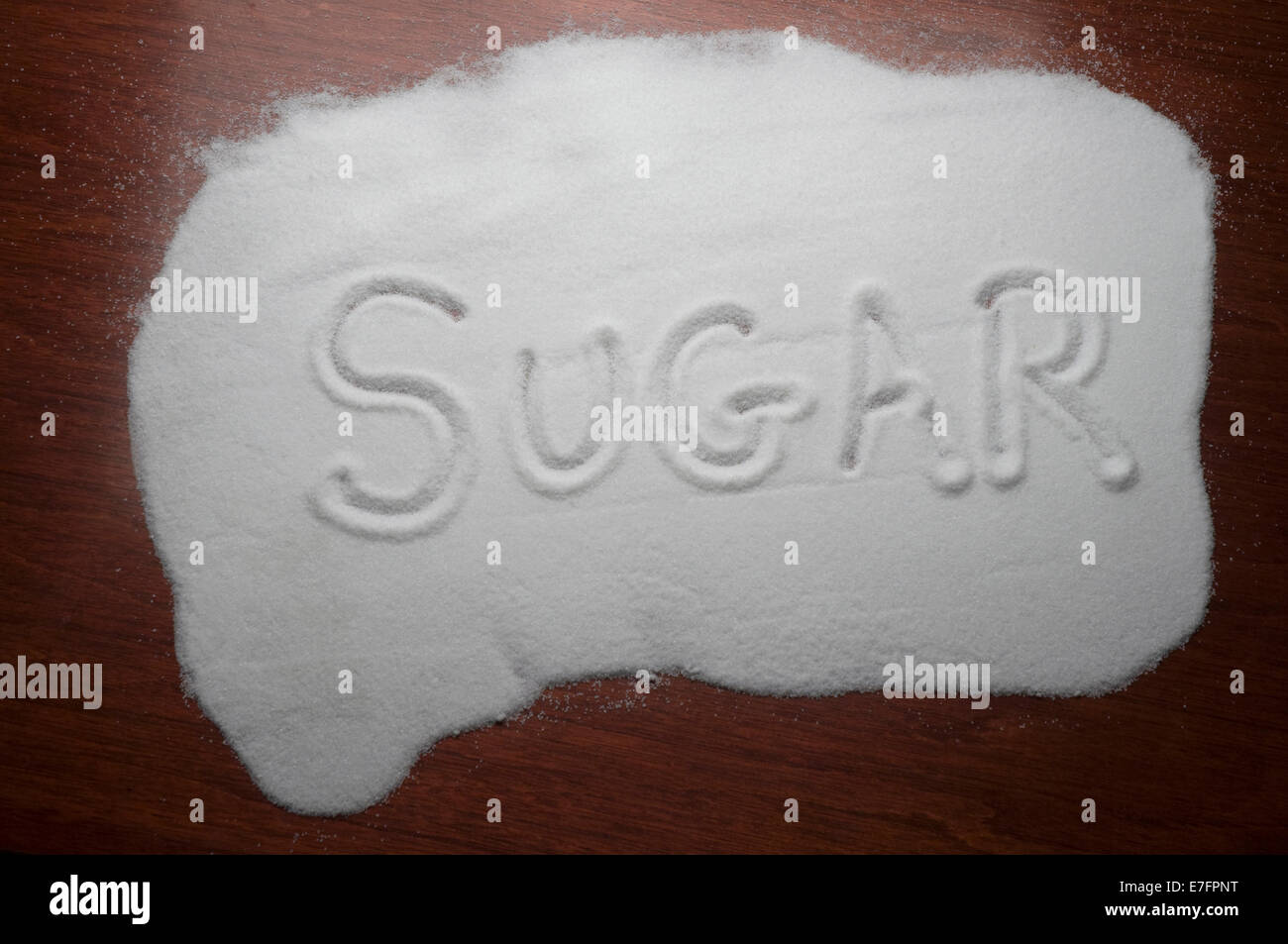 Sugar written in sugar Stock Photo - Alamy