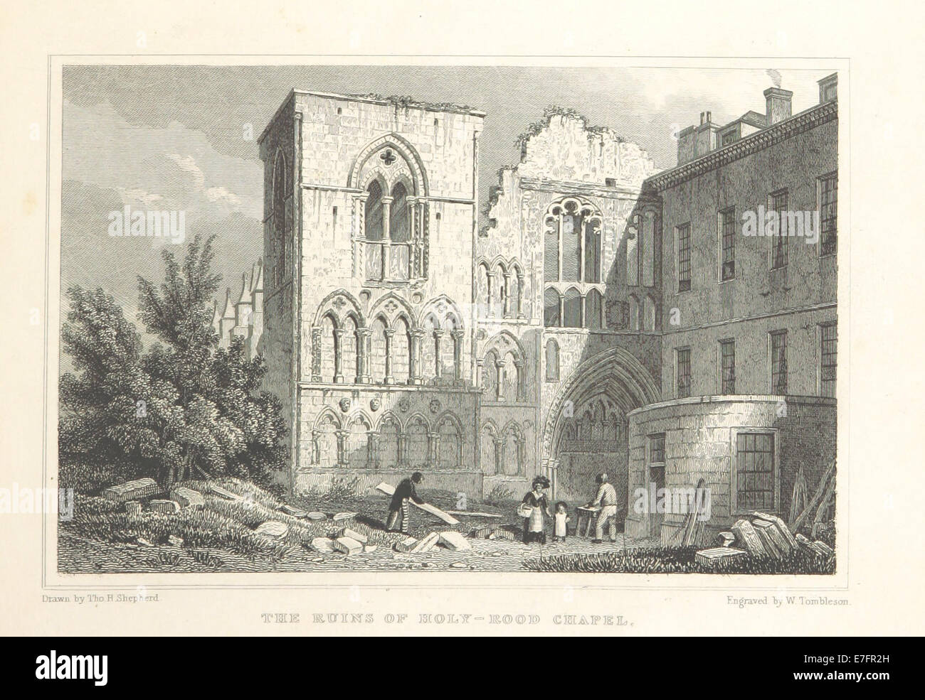 MA(1829) p.139 - The Ruins of Holy-rood Chapel, Edinburgh - Thomas Hosmer Shepherd Stock Photo