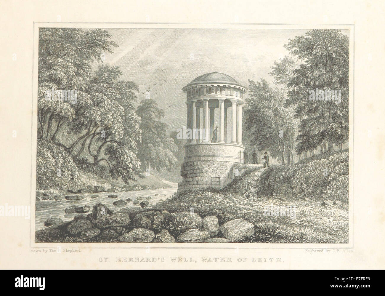 MA(1829) p.163 - St Bernard's Well, Water of Leith - Thomas Hosmer Shepherd Stock Photo