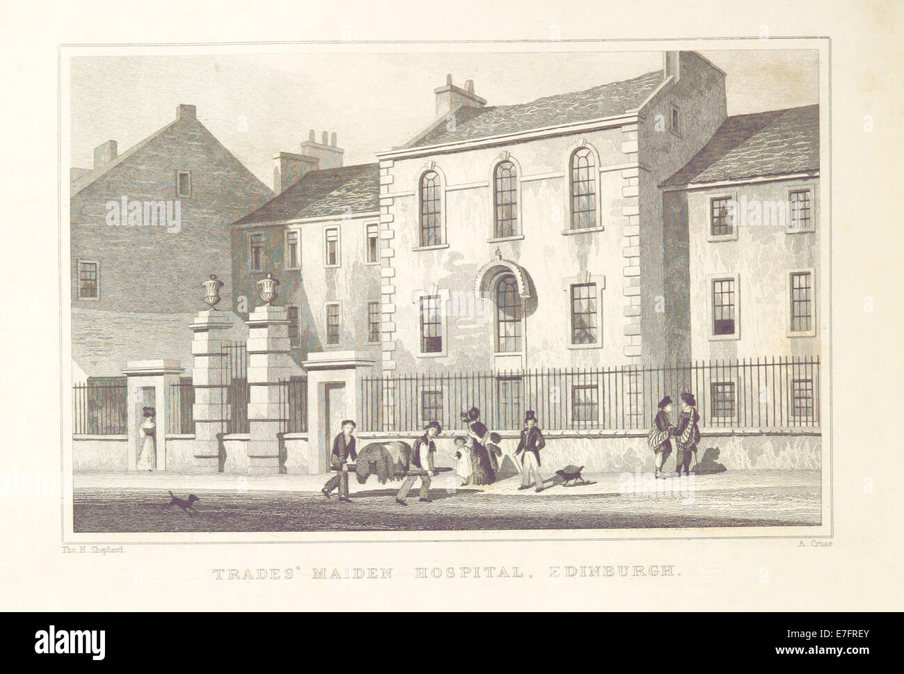 MA(1829) p.174 - Trades' Maiden Hospital, Edinburgh - Thomas Hosmer Shepherd Stock Photo
