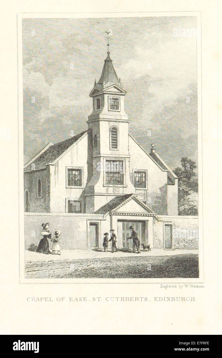 MA(1829) p.185 - Chapel of Ease, St Cuthbert's, Edinburgh - Thomas Hosmer Shepherd Stock Photo