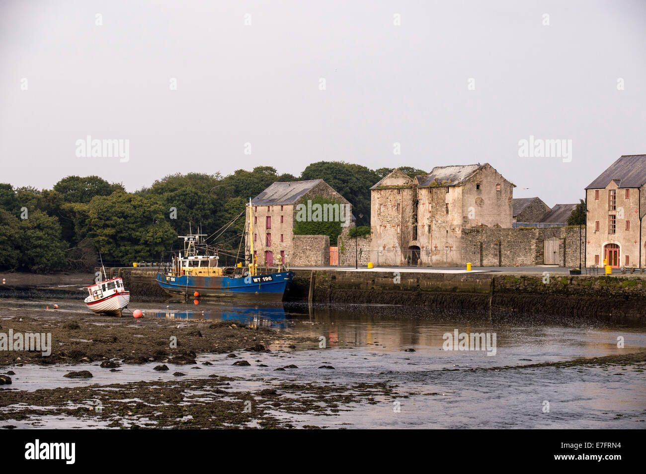 Old warehouses at Ramelton Pier, on the River Lennon, County Donegal, Ireland, Europe Stock Photo