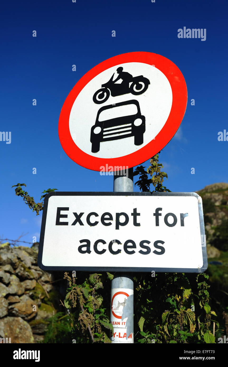 Except for access sign hi-res stock photography and images - Alamy