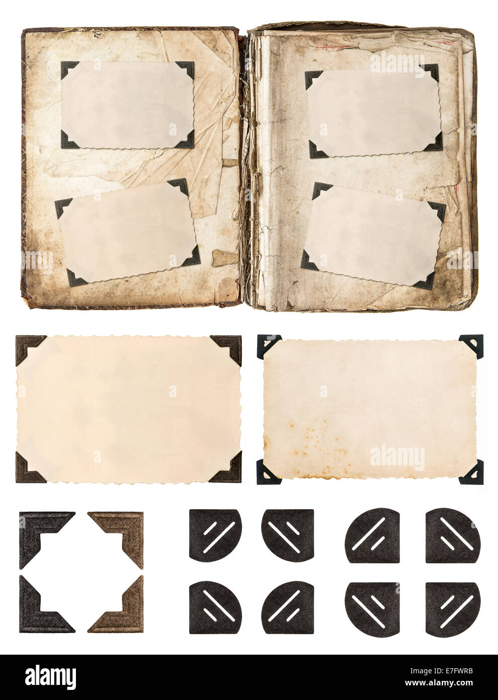 Old Photo Album Page With Frames And Corners Isolated On White Background  Stock Photo, Picture and Royalty Free Image. Image 29624608.