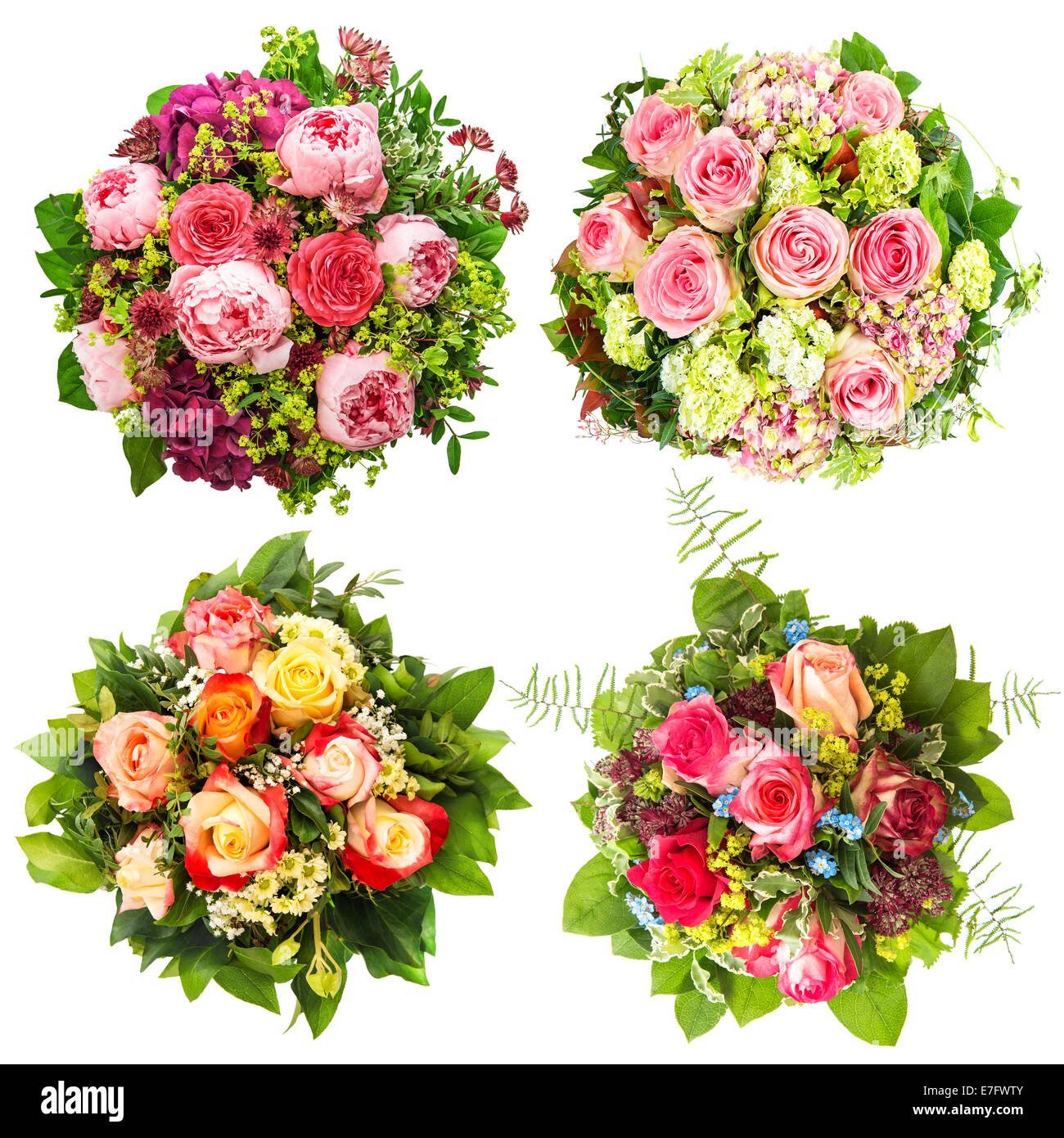 Flowers Bouquet for Birthday, Wedding, Mothers Day, Easter, Holidays and Life Events Stock Photo